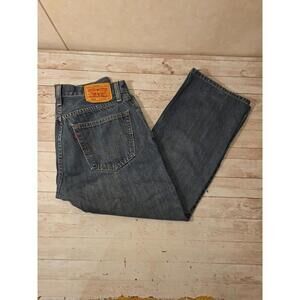 Levis 505 Mens Regular Fit Straight Leg Denim Blue Jeans Size 33x30